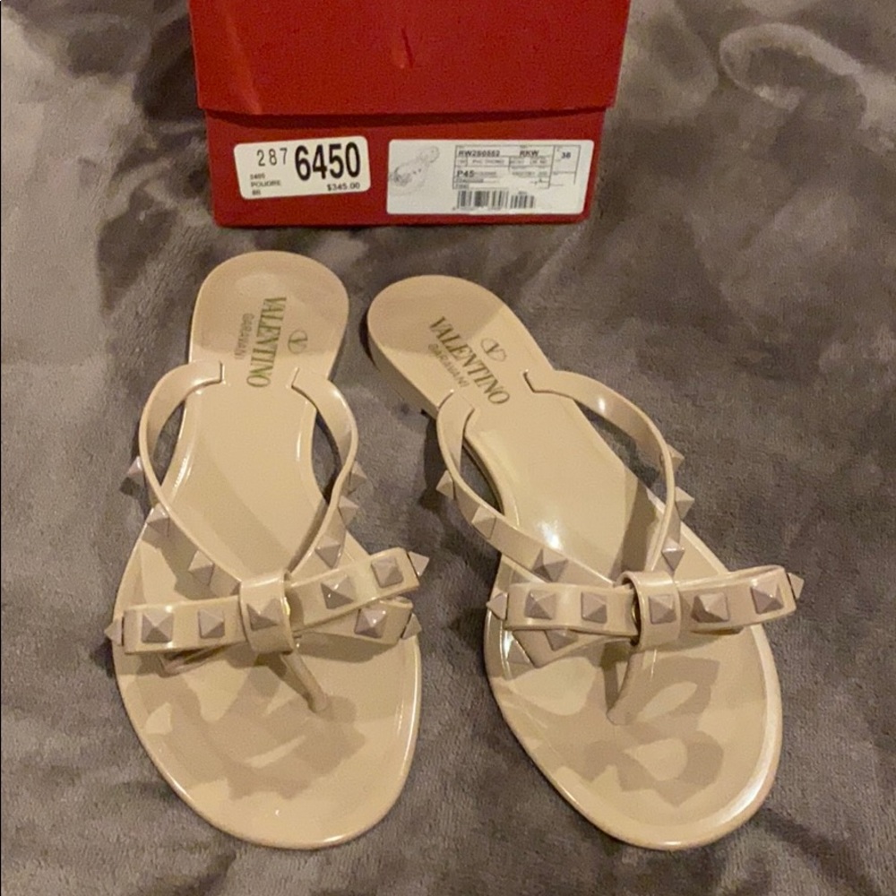 Valentino Rockstud PVC Thong flip flops
